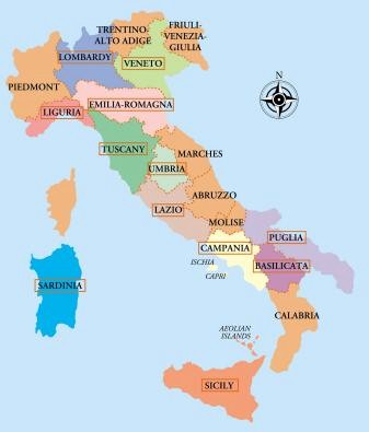 Regional Map of Italy