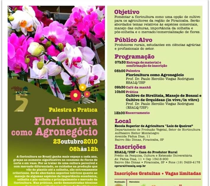 ORQUIPIRANEWS: Curso Gratuito na ESALQ - Floricultura como agronegócio
