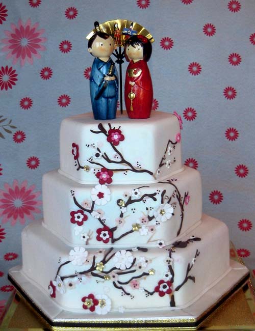 Although Japanese wedding cakes look very much like Western ones 