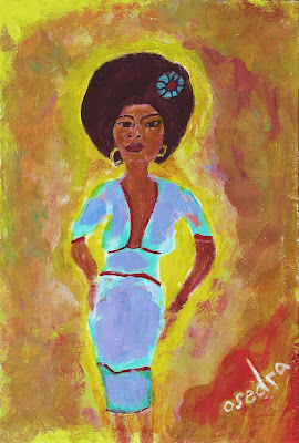 black woman, woman, beauty, afro, painting