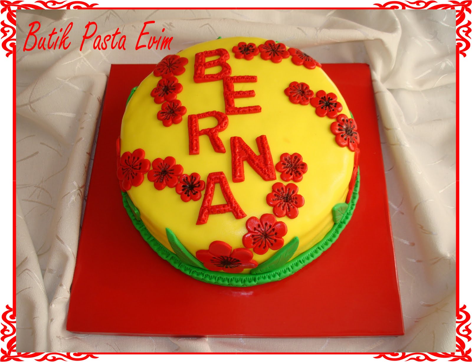 BUTİK PASTA EVİMDENİZLİ Berna Hanım�ın Çiçekli Pastası&hellip;.