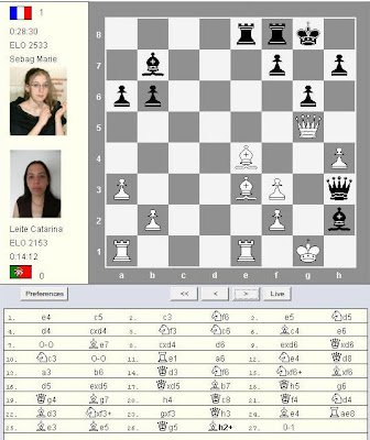 Jolie combinaison finale dans la partie d'échecs de Marie Sebag