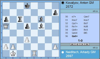 La partie Naiditsch - Kovalyov de la ronde 7 © site officiel