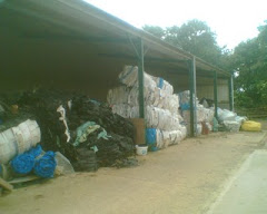 Waste Plastic Bales Await Collection