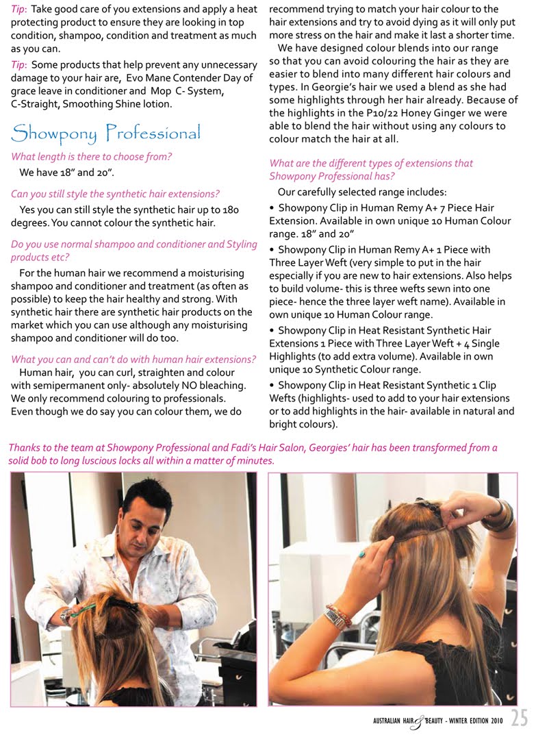 Showpony Hair Extensions Showpony Features in Australian Hair and