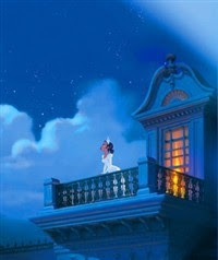 Princess Tiana dreaming at the balcony - The Princess and the frog