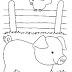 Porco para Colorir - Desenhos de Animais para Pintar - Porquinho na Cerca