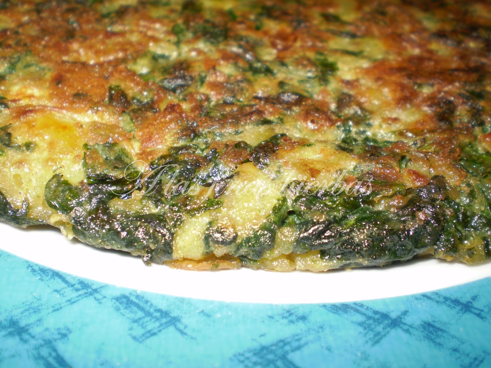 A las finas hierbas Tortilla de espinacas y patatas