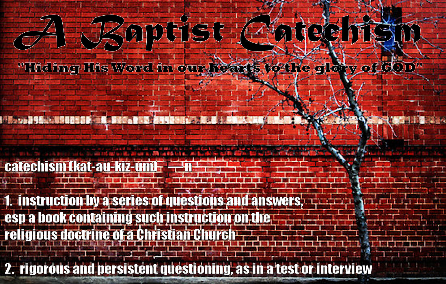 A Grandmother's Journey A Baptist Catechism