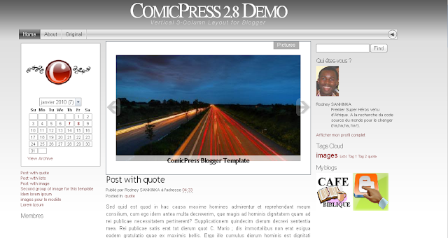 ComicPress v2.8 modèle pour Blogger blogspot template
