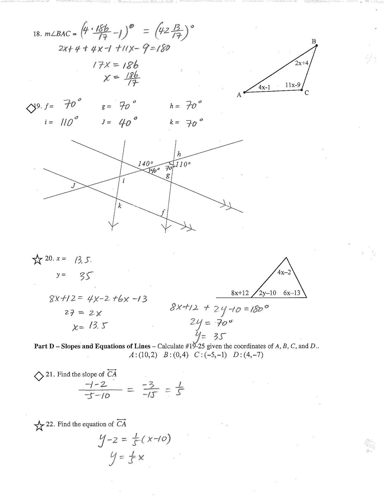 Jiazhen's Geometry: Final Review Sheet Answers are here!