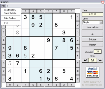 SUDOKU PC 1.7 - Δωρεάν παιχνίδι Sudoku