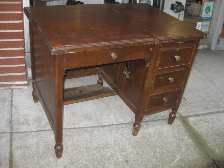 UHURU FURNITURE & COLLECTIBLES SOLD Old Wooden Typewriter Desk 50