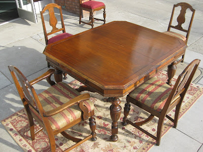 UHURU FURNITURE & COLLECTIBLES: SOLD - 1930s Dining Table and 4 Chairs