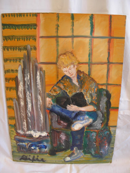 Teenage boy reading