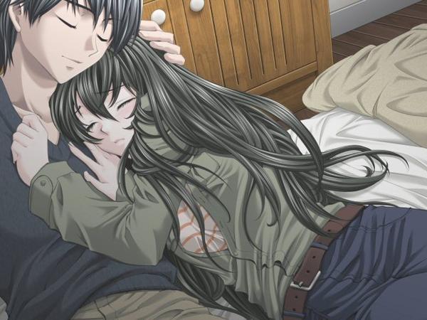 Anime Couples Sleeping Together. me close when I sleep - so
