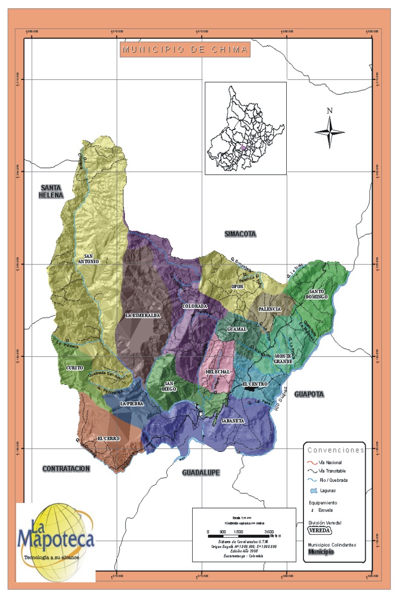 Atlas de Santander Municipios Provincias y Veredas CHIMA