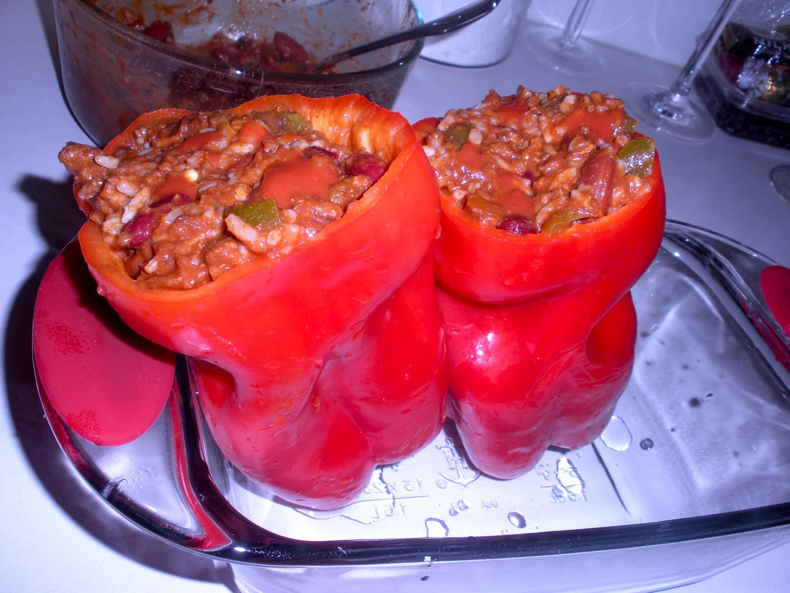 The Twisted Chef Leftover Chili Stuffed Peppers