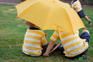 Umbrellas = perfect open-ended play option