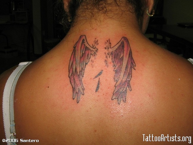 Back Angel Wings Tattoo Design 2