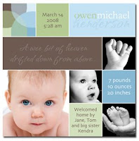 Imag-inations photo birth announcement card