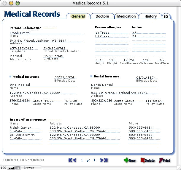 ronda s m o a portfolio sample medical record