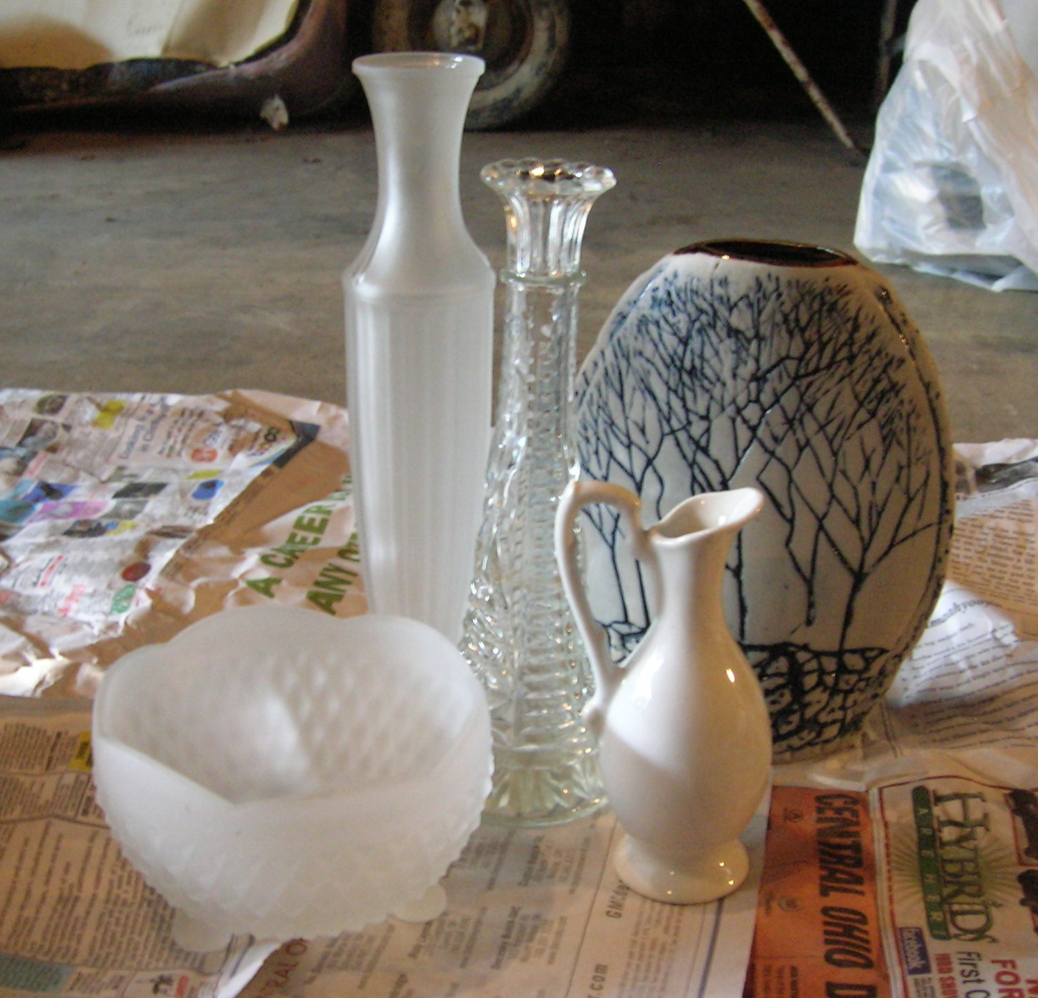 ssk, yo. Spray painted vases part II budget and shopping