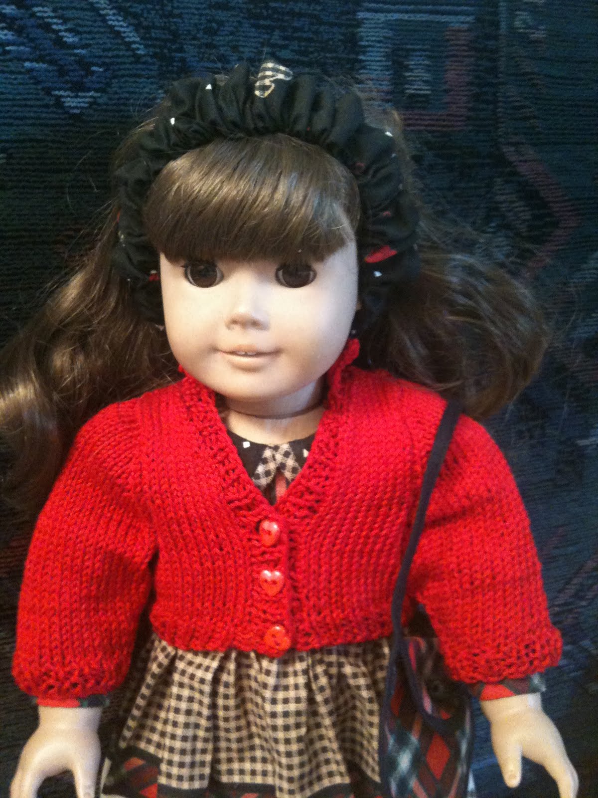 Old Jail Arts Free Pattern Knit Cotton Cardigan for 18" Doll