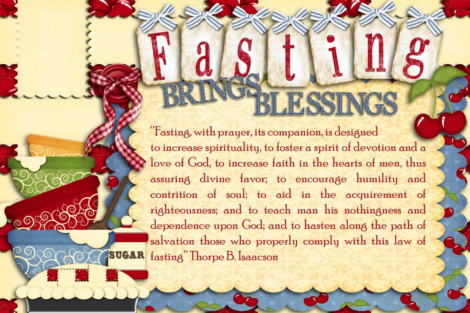 Steadfast and Immovable: Fasting Brings Blessings YW Handout FREEBIE
