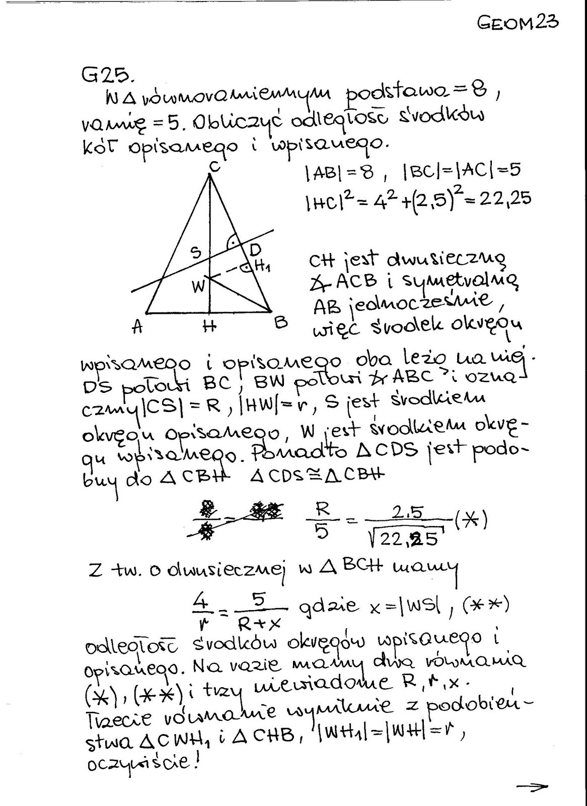 Matematyczna Placówka Pozaszkolna: okręgi wpisane i opisane na trójkącie