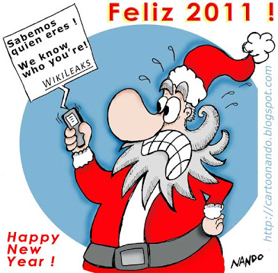 Tarjeta Felices Fiestas - Nando : ein gutes neues Jahr / bon any nou / bonne année / shana tova / Happy new year / felice anno nuovo / feliz ano novo / Новым Годом / yeni yiliniz kutlu olsun 
