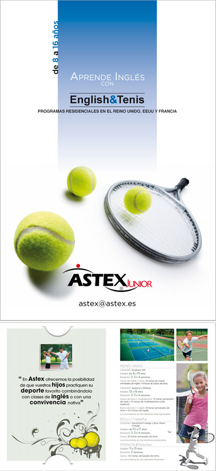 Diptico cursos Verano inglés+tenis Astex