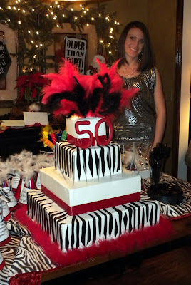 50th Birthday Cake on My Mom S 50th Surprise Birthday Party  Zebra And Red Themed  And Cake