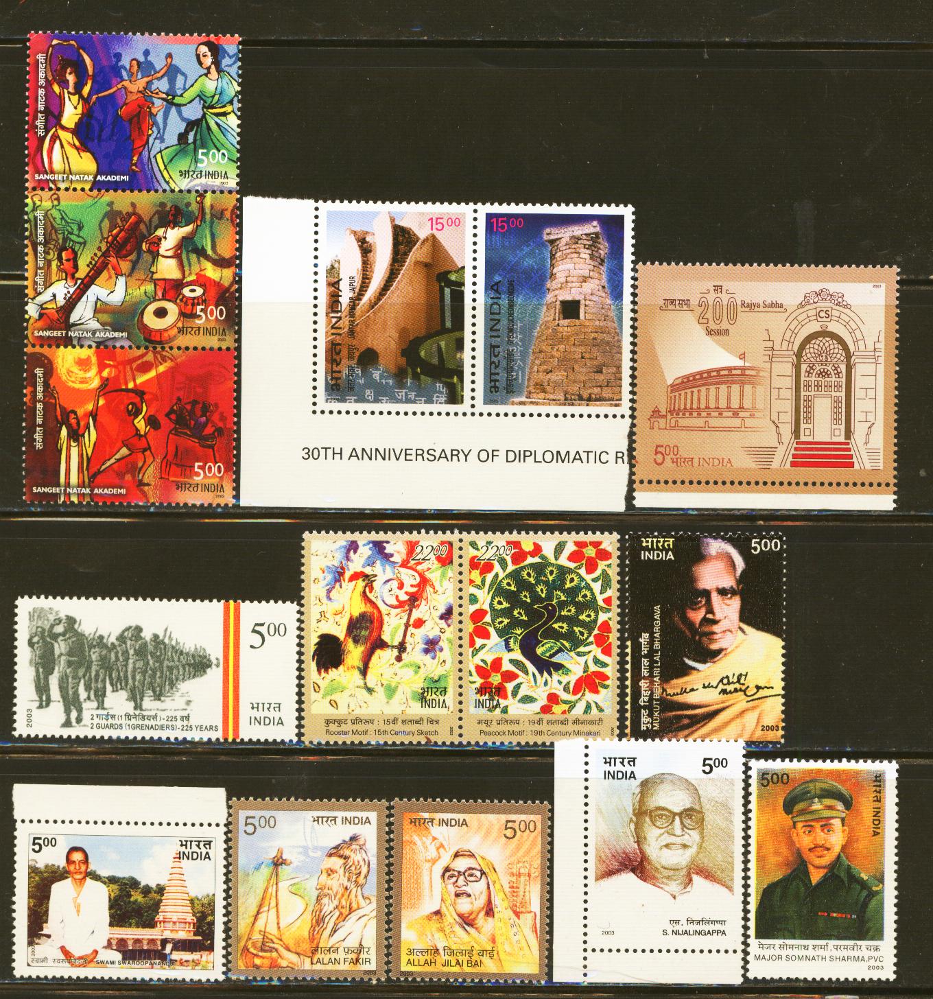 Heritage of India stamps site List of India Stamps issued in 2003