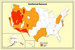 US Geothermal Energy Map