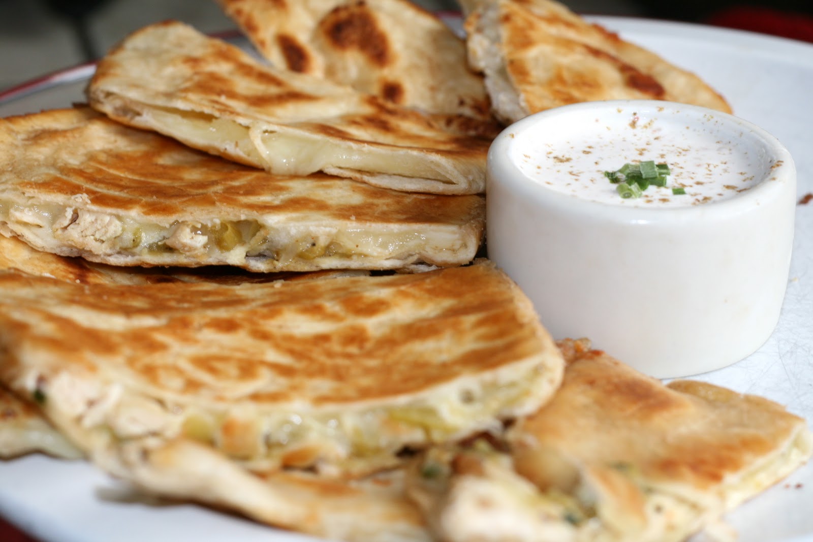 Bake a holic Toasted Green Chili and Chicken Quesadillas