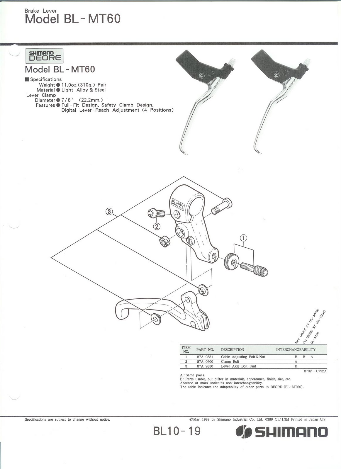 80's Vintage Parts and Restorations Exploded Shimano parts diagrams