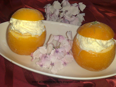 Inghetata de portocale in coji de portocale