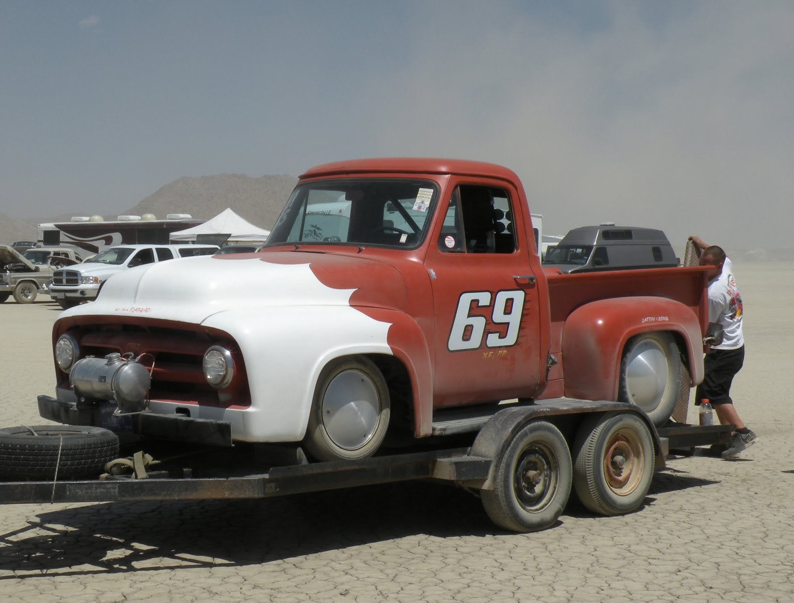 Just A Car Guy: The Adios early 50's Ford race truck ( #69 XF/PP ) at El Mirage