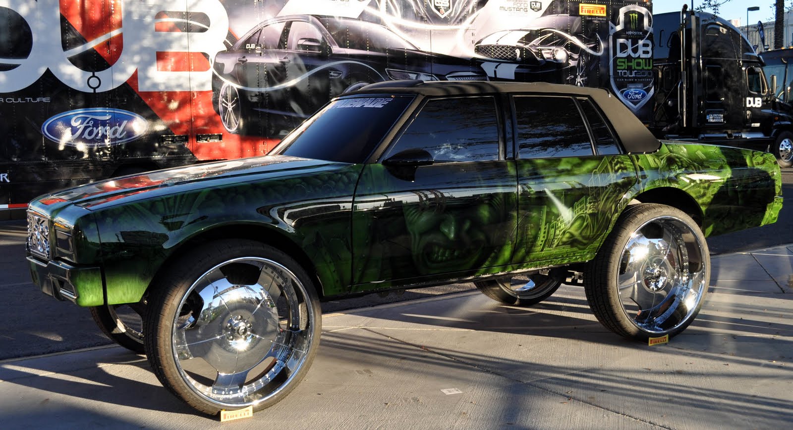 Just A Car Guy The Hulk inspired airbrushing, all over this Chevy that