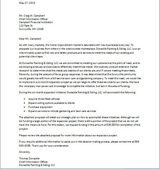 Sample grant request cover letter