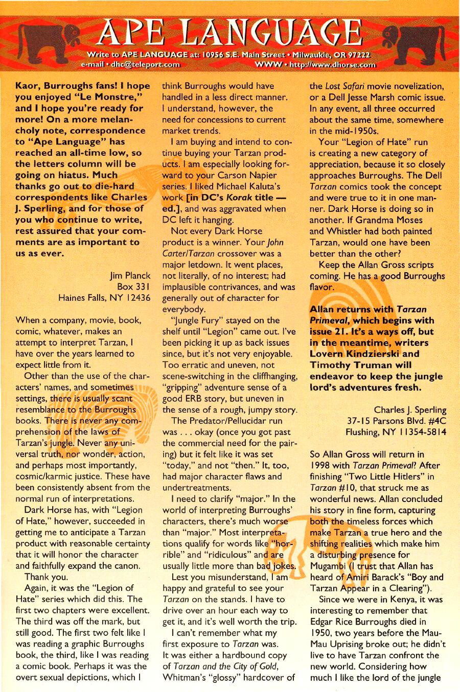 Read online Tarzan (1996) comic -  Issue #12 - 27