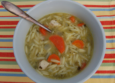 Chicken veggie soup with orzo