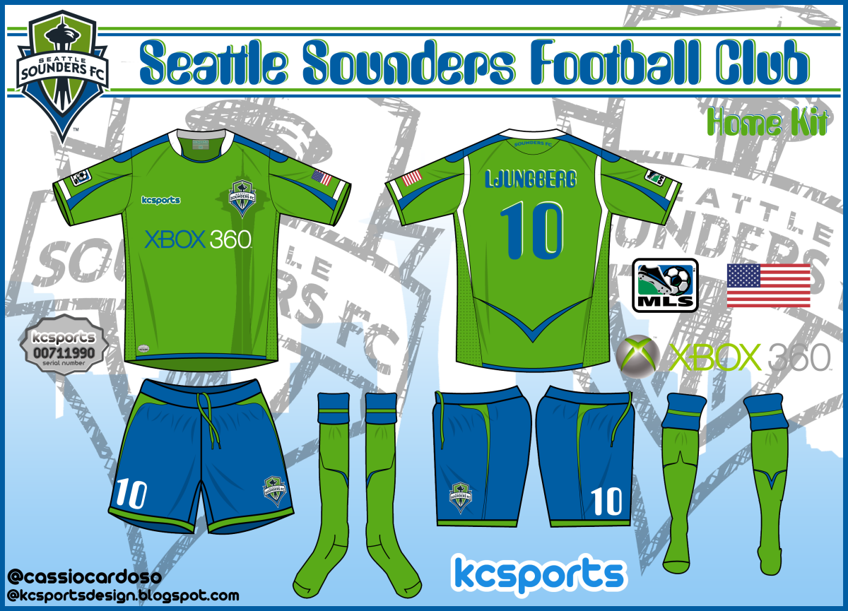 Campeonato de Mockups Camisetas de Futebol: ColeÃ§Ã£o 22 - Seattle Sounders FC (USA)