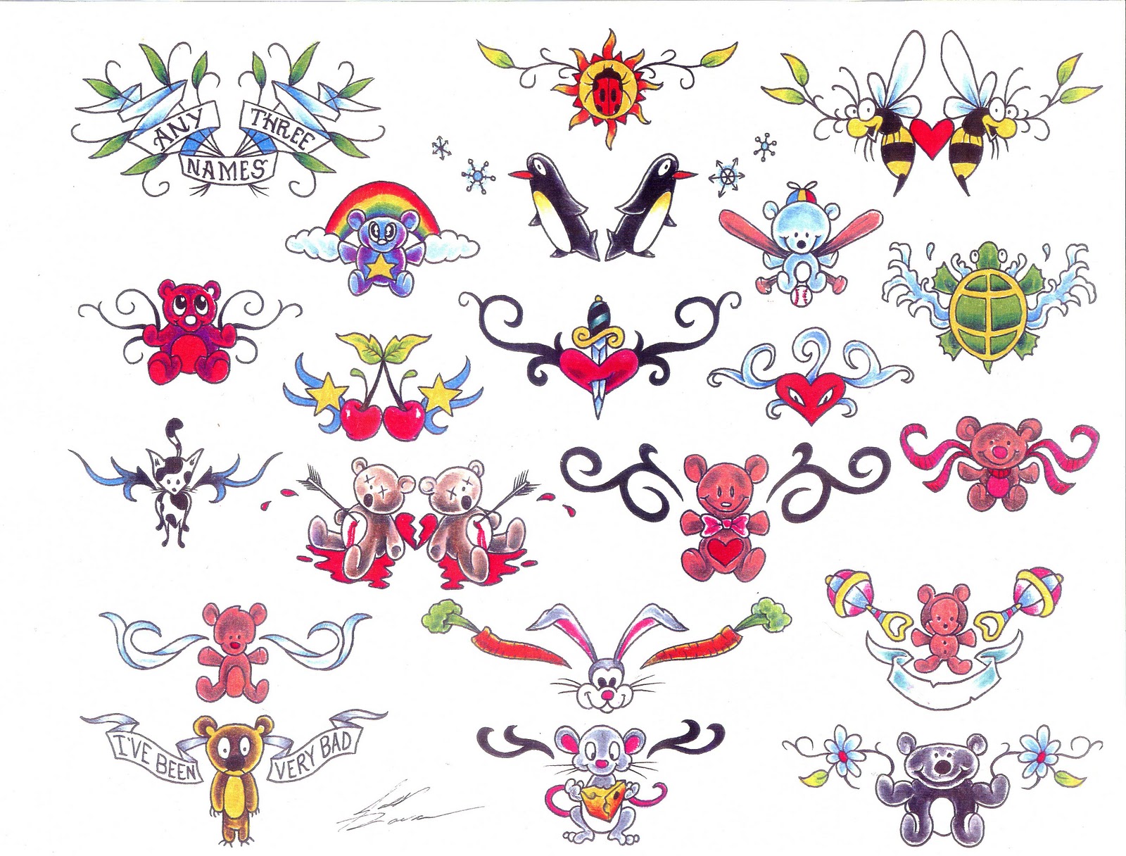 Рисунки для тату детские