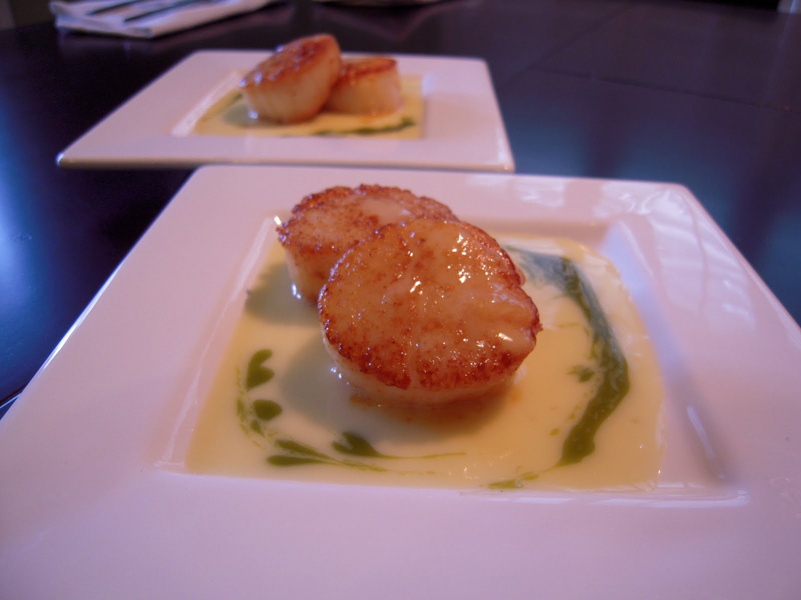 Spice Weasel Seared Scallops w/ LemonButter Sauce & Tarragon Oil