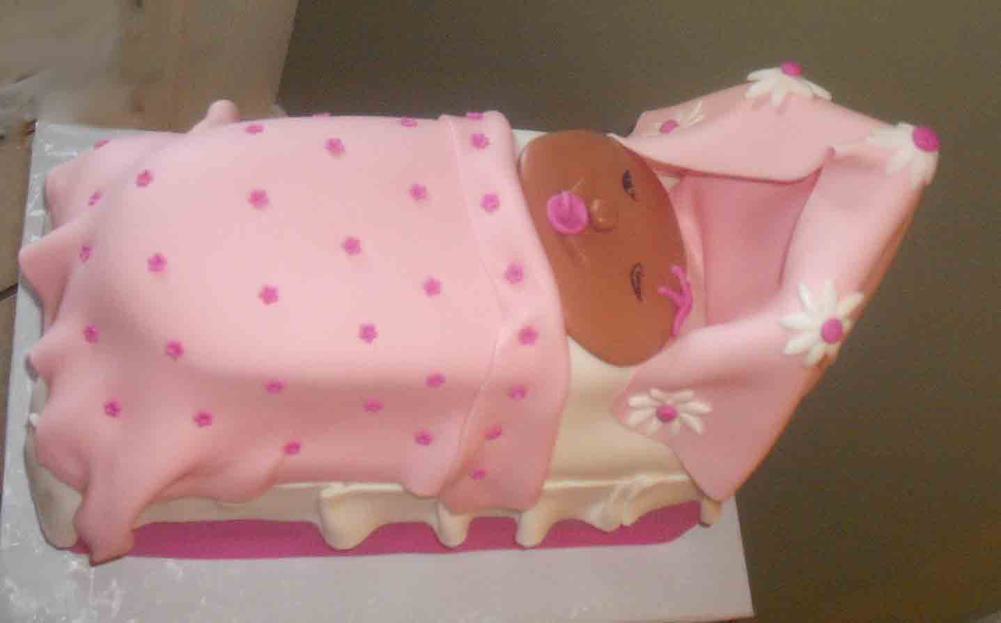 Crazy Daisy Cakes & More Baby Girl Bed Cake