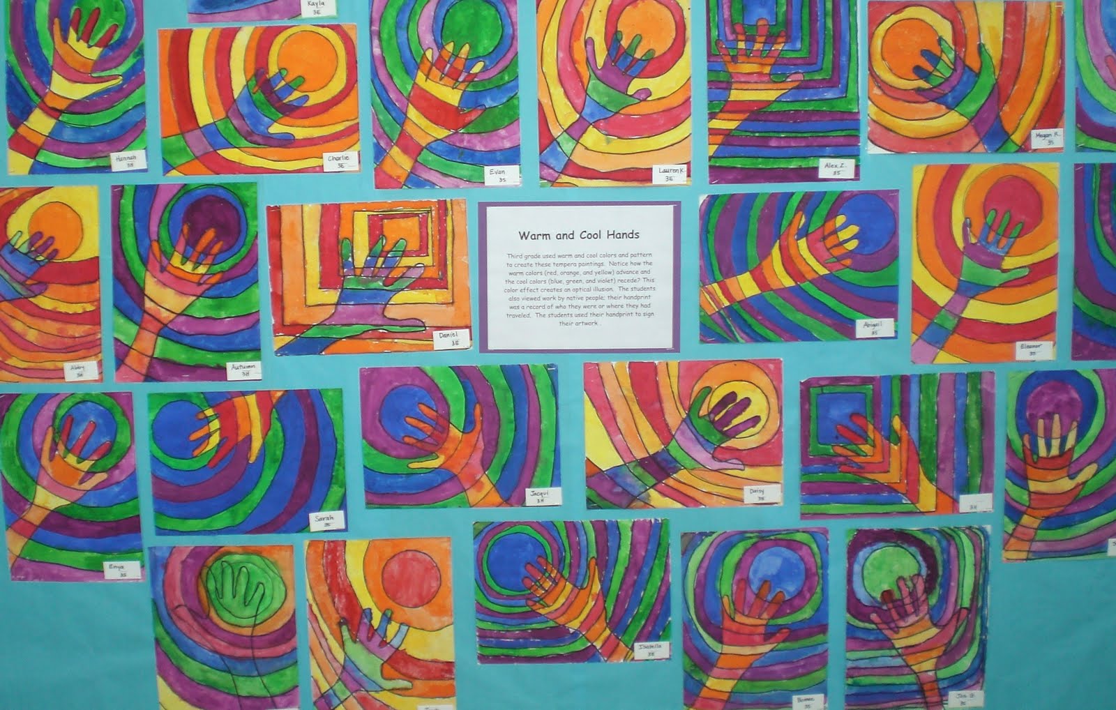 Line Art Grade 2 : Art with mrs hurley warm and cool hands third grade