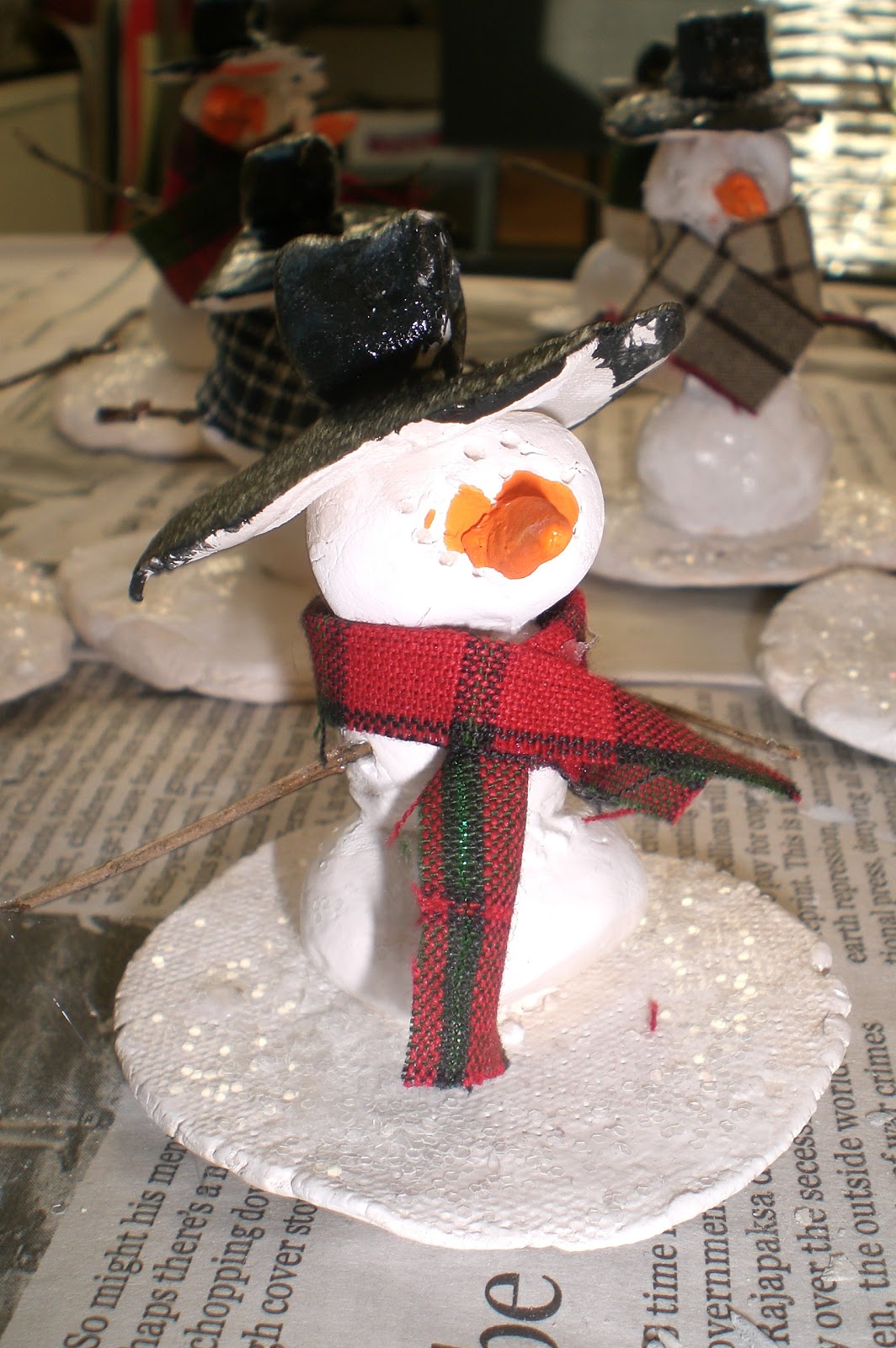 Art with Mrs. Hurley 1st grade Snowman Sculptures