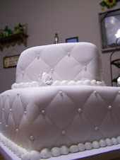 Fondant Anniversary Cake w/ diamonds and edible dragees'